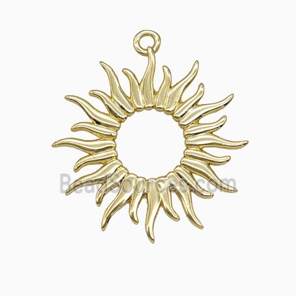 Copper Pendant Pave Zircon, Gold Plated