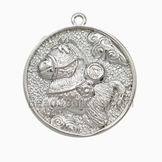 Copper Pendant Pave Zircon, Gold Plated