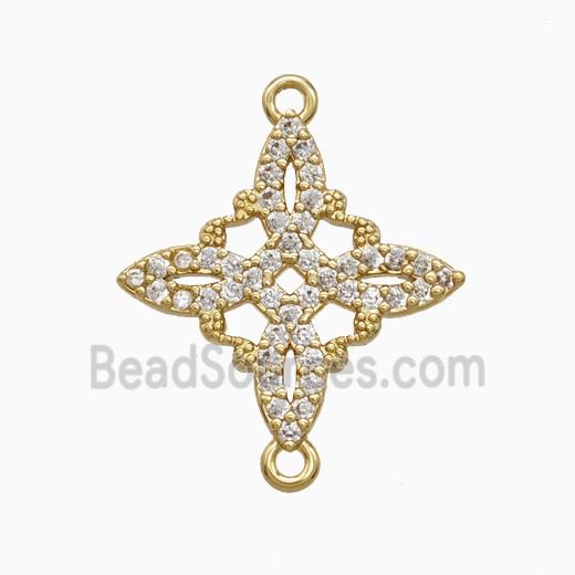 Copper Pendant Pave Zircon, Gold Plated