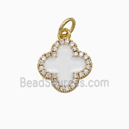 Copper Pendant Pave Zircon, Gold Plated