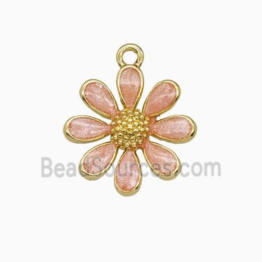 Copper Pendant Pave Zircon, Gold Plated