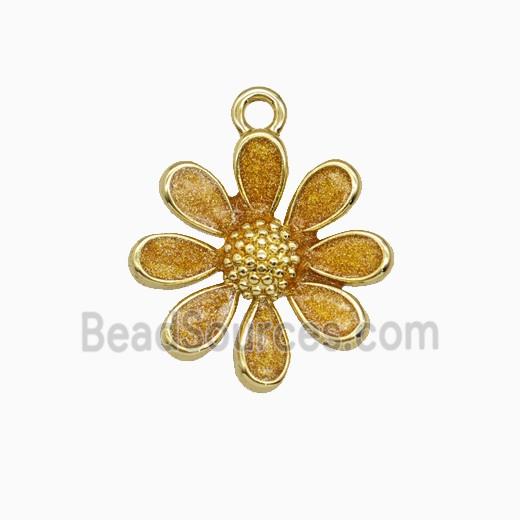 Copper Pendant Pave Zircon, Gold Plated