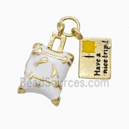 Copper Pendant Pave Zircon, Gold Plated