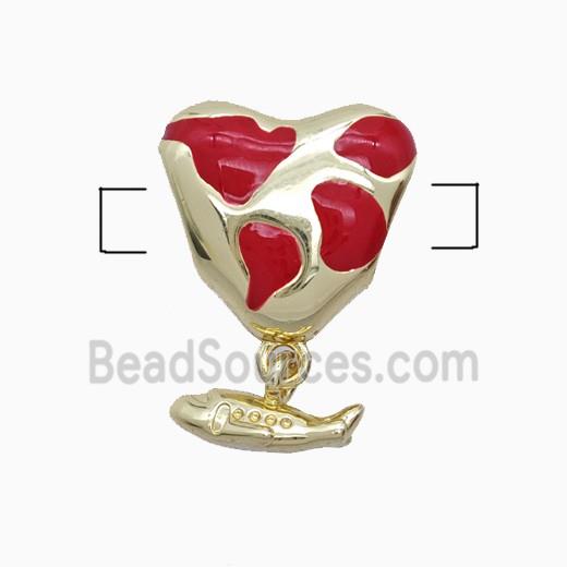 Copper Pendant Pave Zircon, Gold Plated