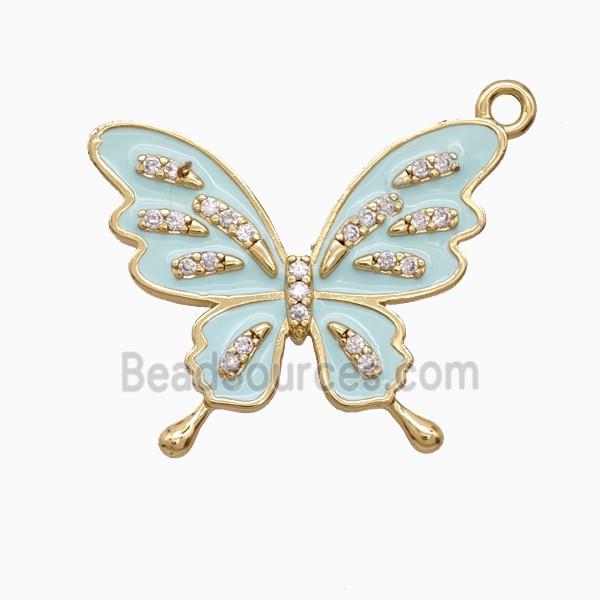 Copper Pendant Pave Zircon, Gold Plated