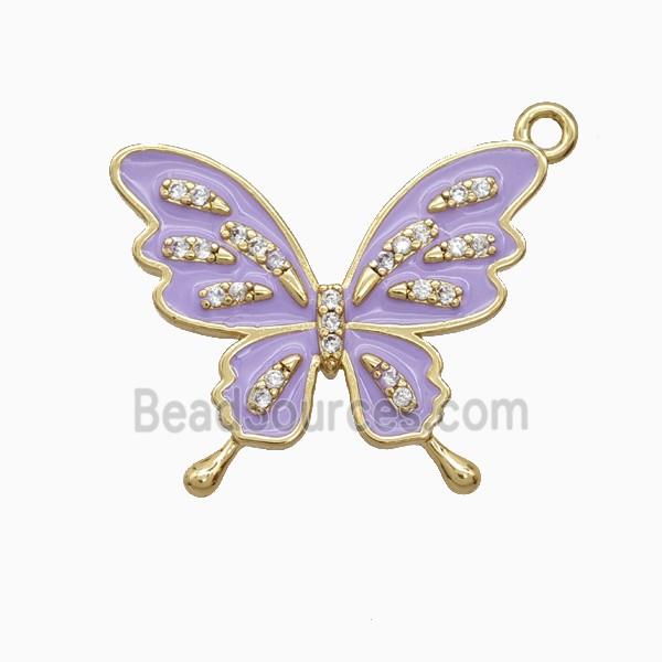 Copper Pendant Pave Zircon, Gold Plated