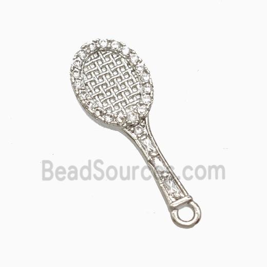 Copper Pendant Pave Zircon, Gold Plated