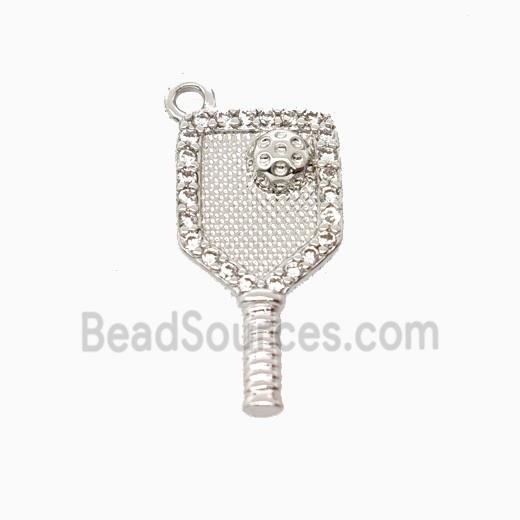 Copper Pendant Pave Zircon, Gold Plated