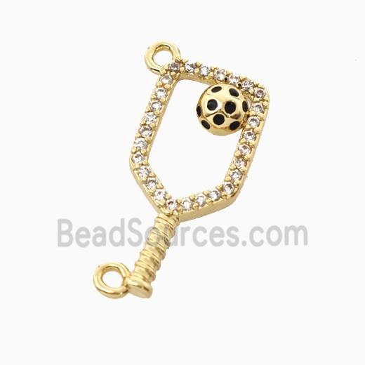 Copper Pendant Pave Zircon, Gold Plated