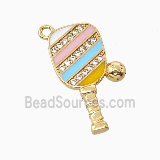 Copper Pendant Pave Zircon, Gold Plated