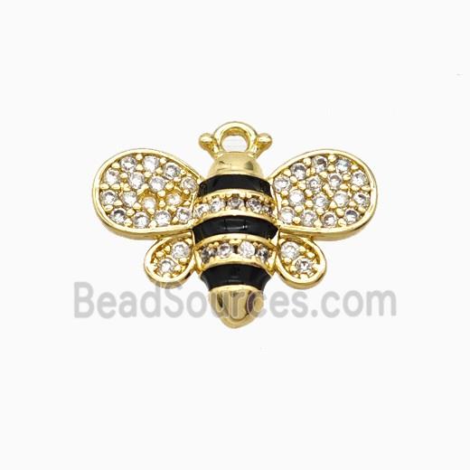 Copper Pendant Pave Zircon, Gold Plated