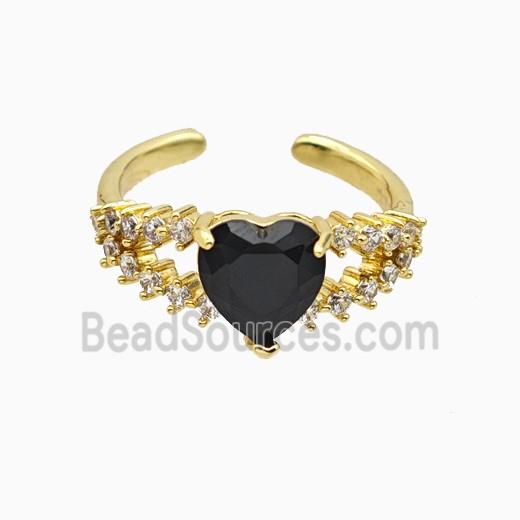 Copper Ring Pave Zircon, Gold Plated