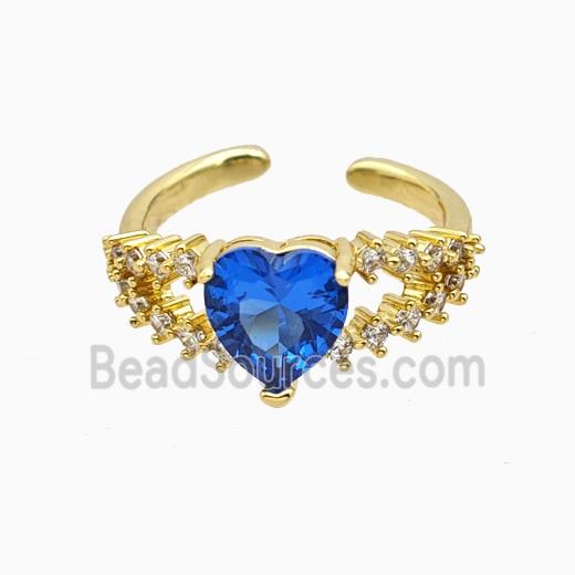 Copper Ring Pave Zircon, Gold Plated