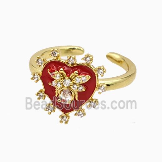 Copper Ring Pave Zircon, Gold Plated