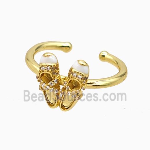 Copper Ring Pave Zircon, Gold Plated