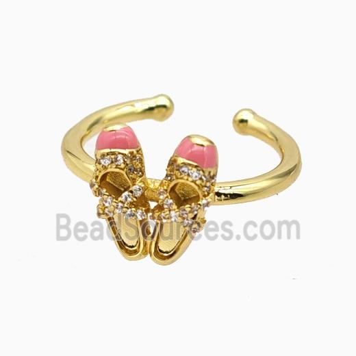 Copper Ring Pave Zircon, Gold Plated