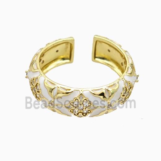 Copper Ring Pave Zircon, Gold Plated