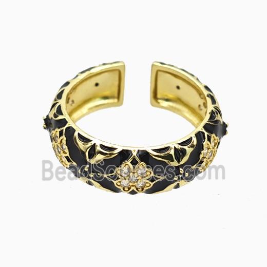 Copper Ring Pave Zircon, Gold Plated