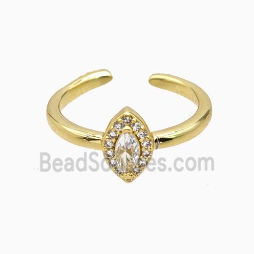 Copper Ring Pave Zircon, Gold Plated