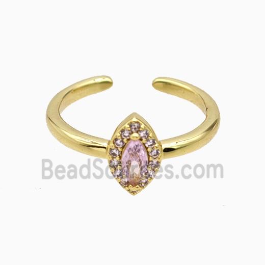 Copper Ring Pave Zircon, Gold Plated
