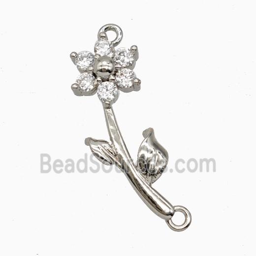 Copper Earring Studs Pave Zircon, Gold Plated