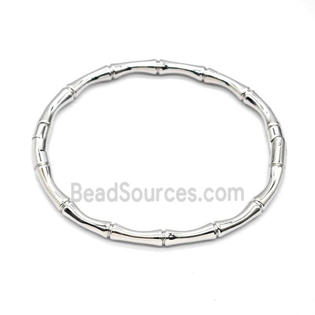 Copper Bracelet Stretchy Platinum Plated