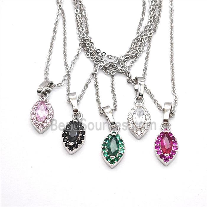 Copper Necklace Pave Zircon, Gold Plated