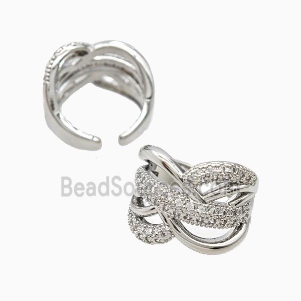 Copper Rings Pave Zirconia Platinum Plated