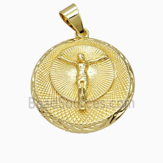 Copper Jesus Pendant Gold Plated