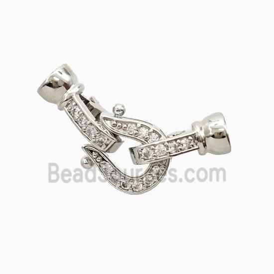 Copper Clasp Pave Zirconia Platinum Plated