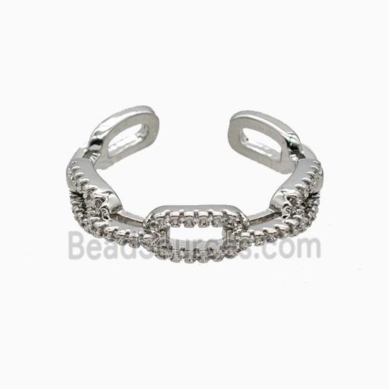 Copper Rings Pave Zirconia Platinum Plated
