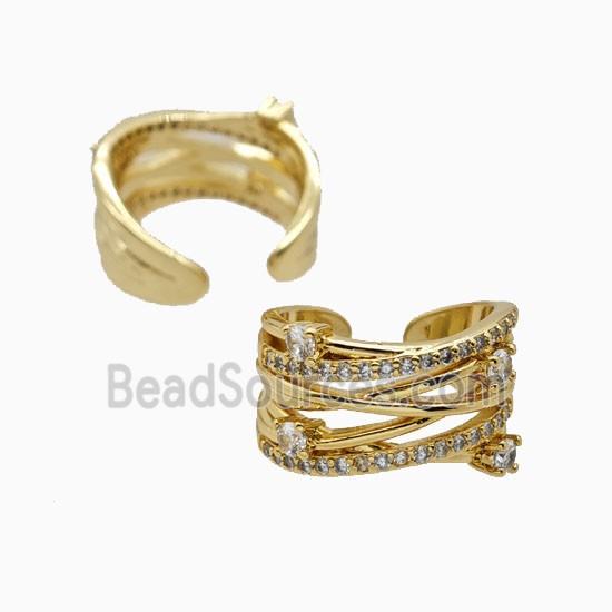 Copper Rings Pave Zirconia 18K Gold Plated
