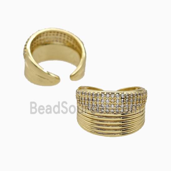 Copper Rings Pave Zirconia 18K Gold Plated