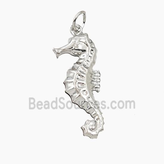 Copper Seahorse Pendant Platinum Plated