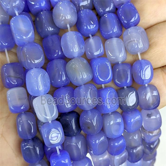 Blue Agate Cuboid Beads Dye
