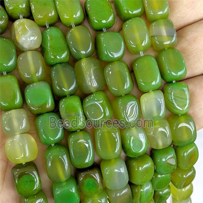 Mint Green Agate Cuboid Beads Dye