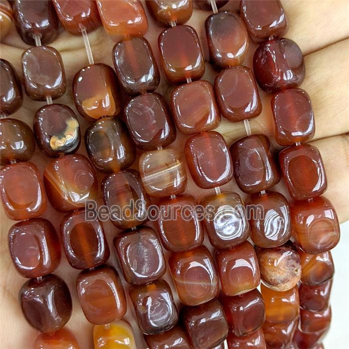 Red Agate Cuboid Beads Dye