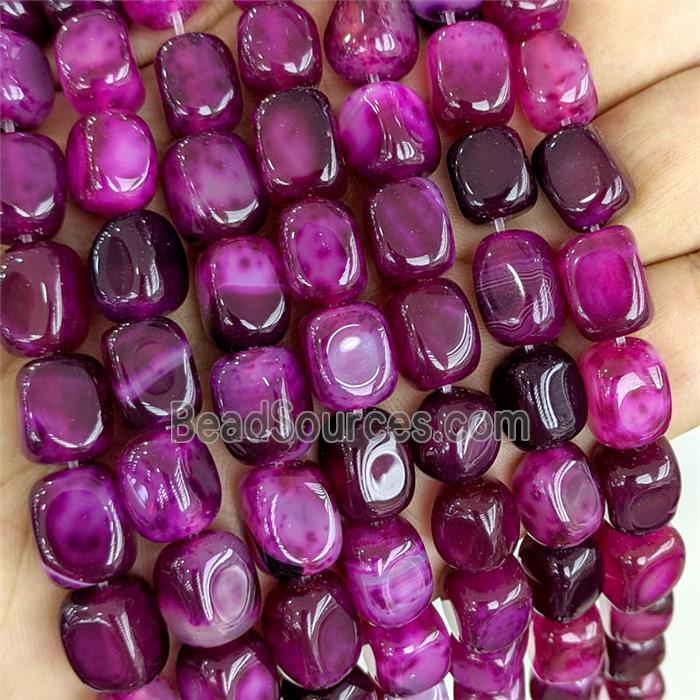 Hotpink Agate Cuboid Beads Dye