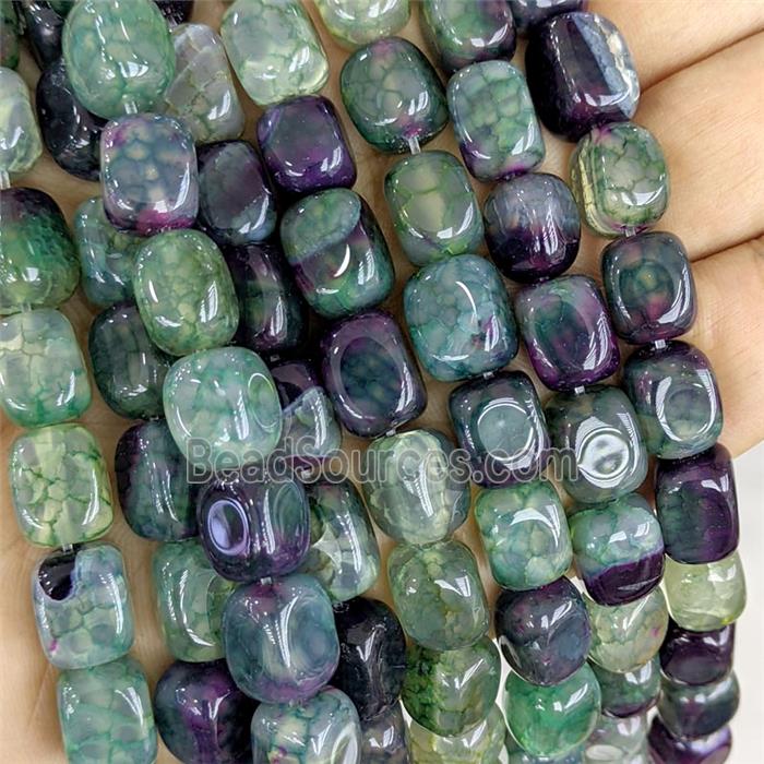 Greenpurple Agate Cuboid Beads Dye