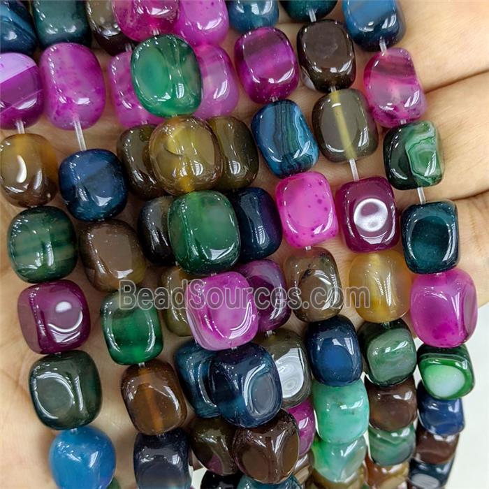 Agate Cuboid Beads Dye Mixed Color