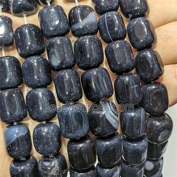 Black Stripe Agate Cuboid Beads Dye