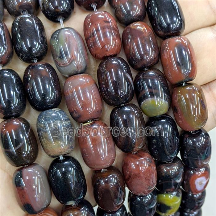 Natural Agate Barrel Beads Red Black Dye