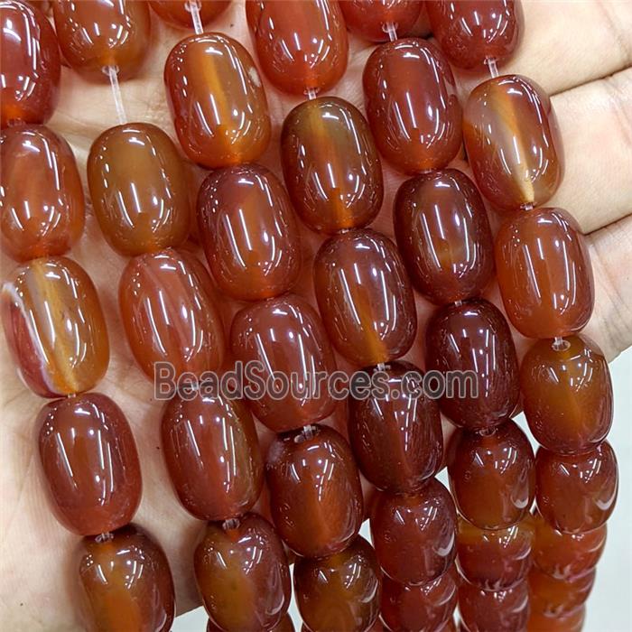 Natural Agate Barrel Beads Red Dye
