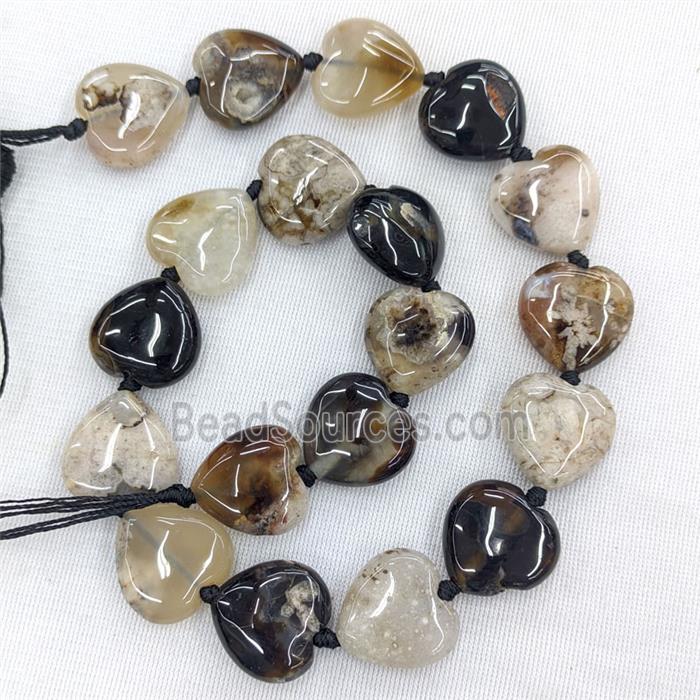 Natural Black Sakura Agate Beads Cherry Dye