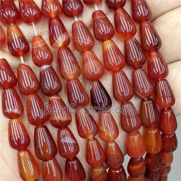 Natural Red Agate Teardrop Beads Dye