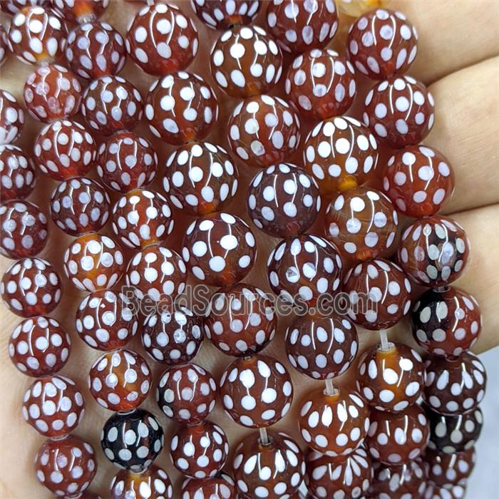 Tibetan Agate Bead, round
