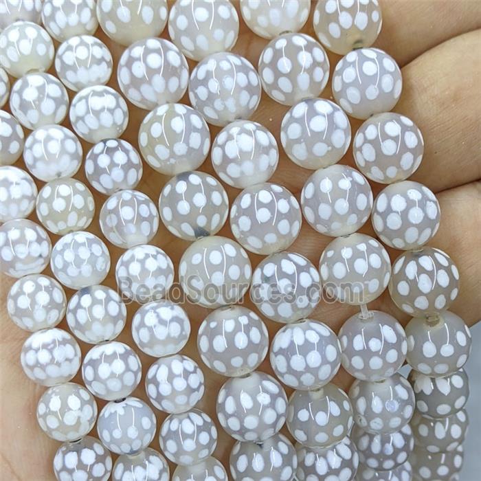 Tibetan Agate Bead, round
