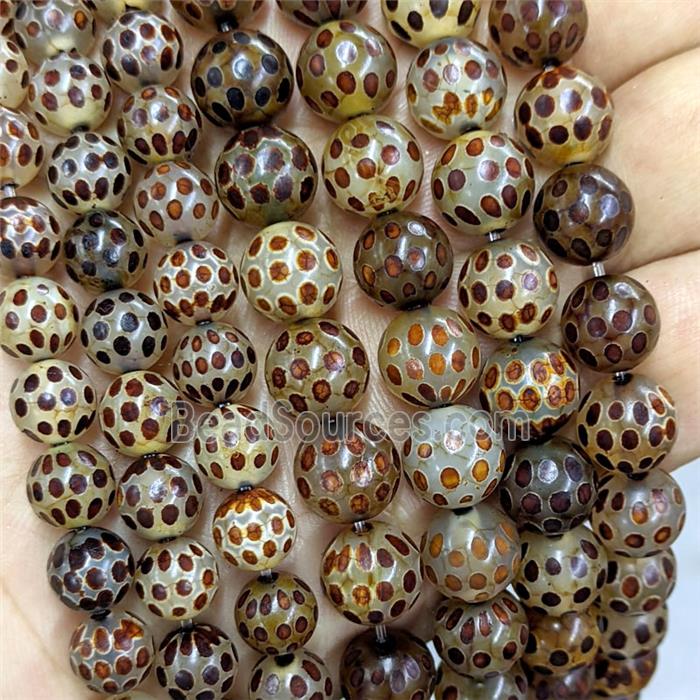 Tibetan Agate Bead, round