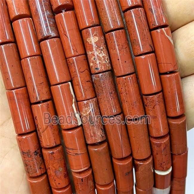 Natural Red Jasper Tube Beads Column
