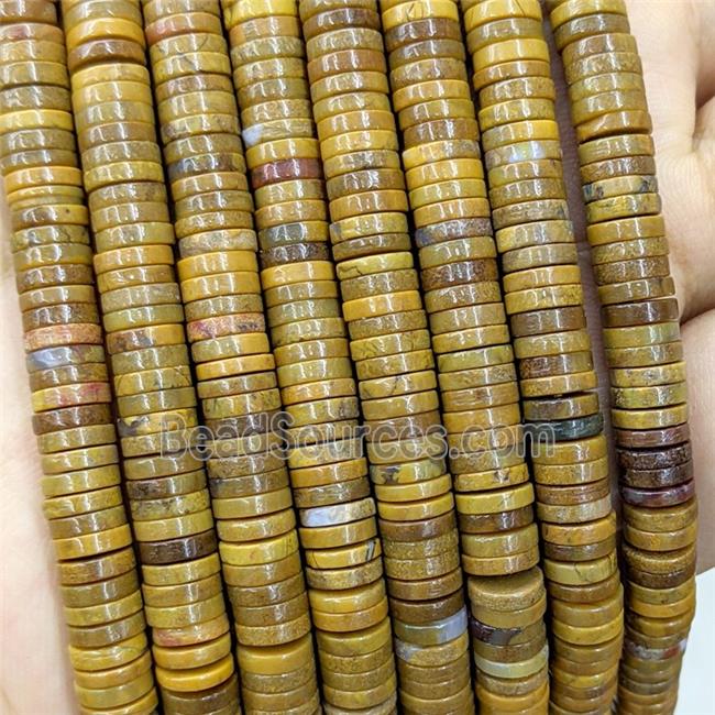 Natural Yellow Ocean Agate Heishi Spacer Beads